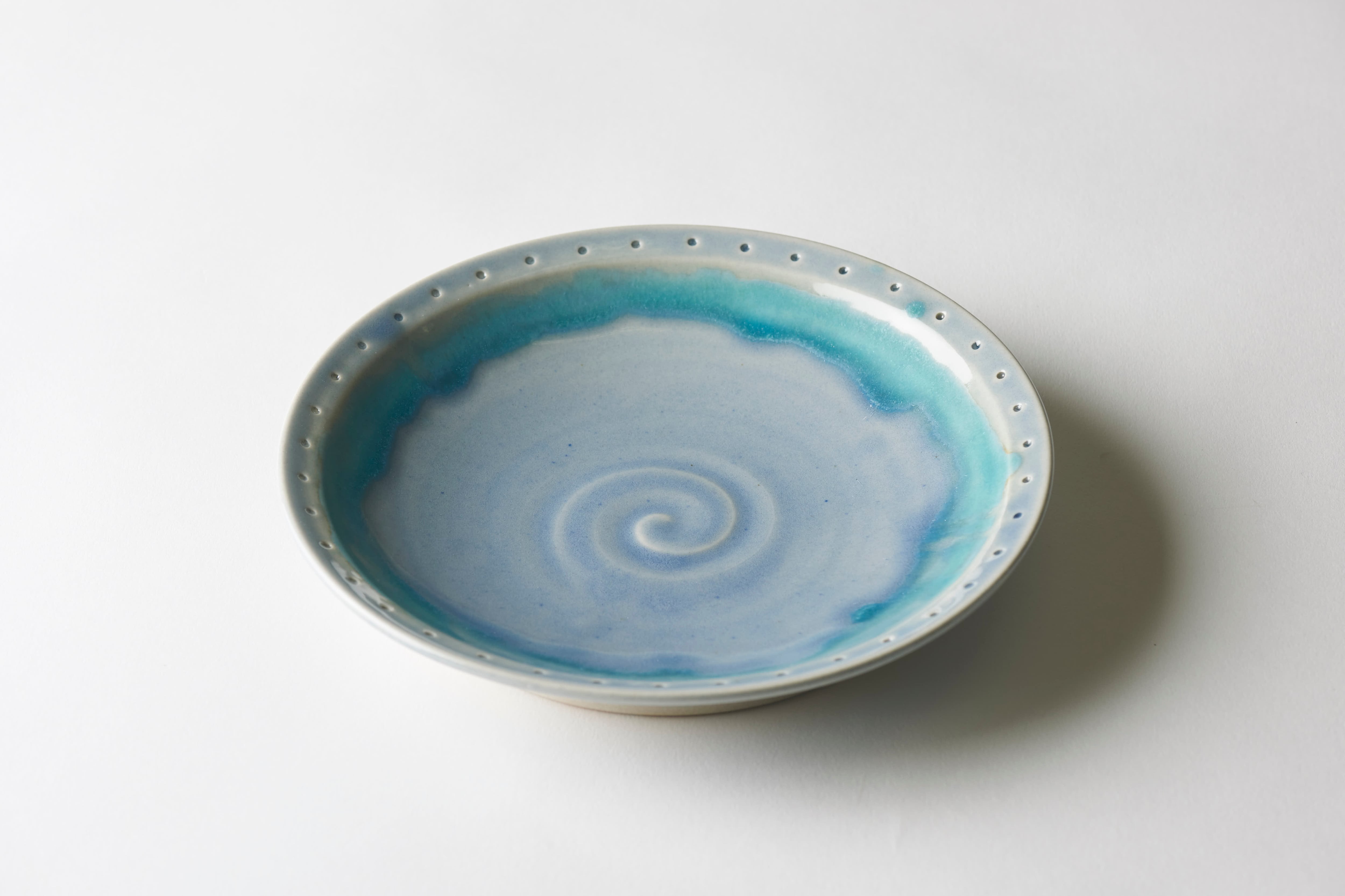 青蛍手プレート 中 | 会津本郷焼 Online Shop