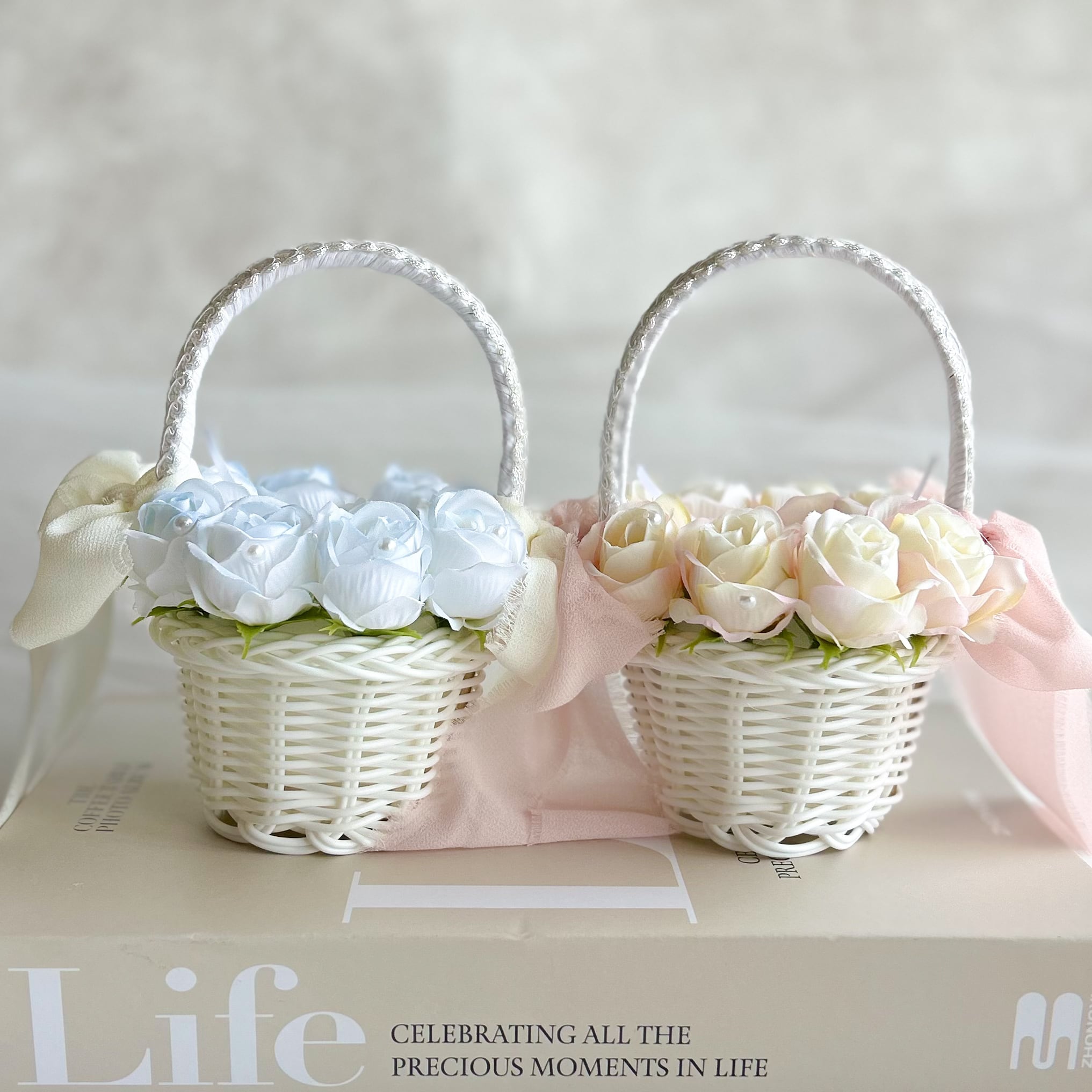 Blue champagne rose ringpillowmini(2人用)