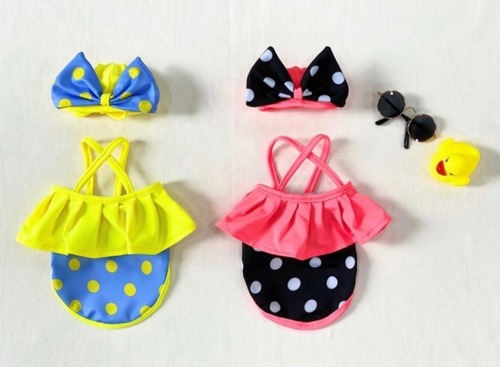 【Buyalldog】Dot/Check frill swimwear