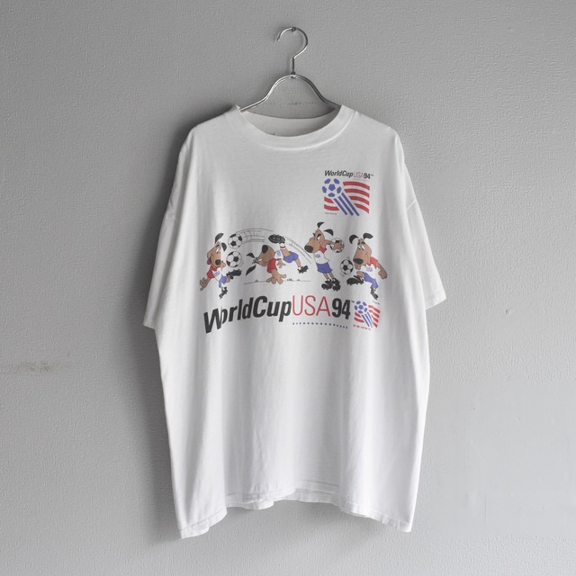 【VINTAGE】 “WORLD CUP USA 94” 90’s~  Double Side Printed Character T-shirt s/s