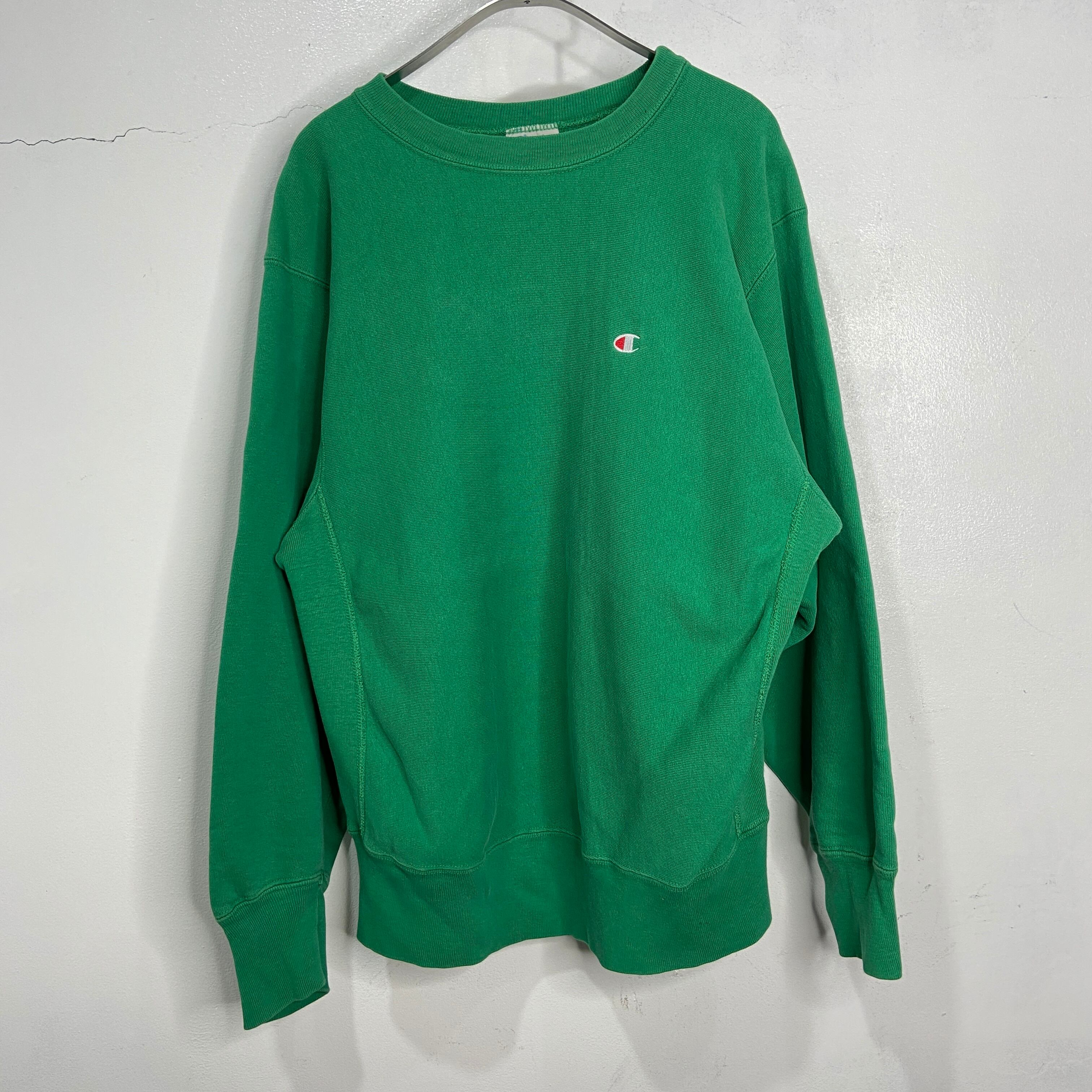 80s Champion リバースウィーブ スウェット プリントタグ 緑 L | 古着 