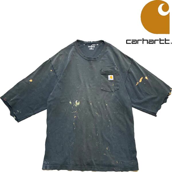 1点物◇カーハート雰囲気系ボロ襤褸ポケットTシャツ半袖ポケT古着