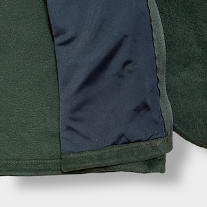 Columbia フリースジャケット ジップアップ フルジップ アウター XL ビッグサイズ コロンビア アウトドア ワンポイント 刺繍ロゴ ディープグリーン US古着