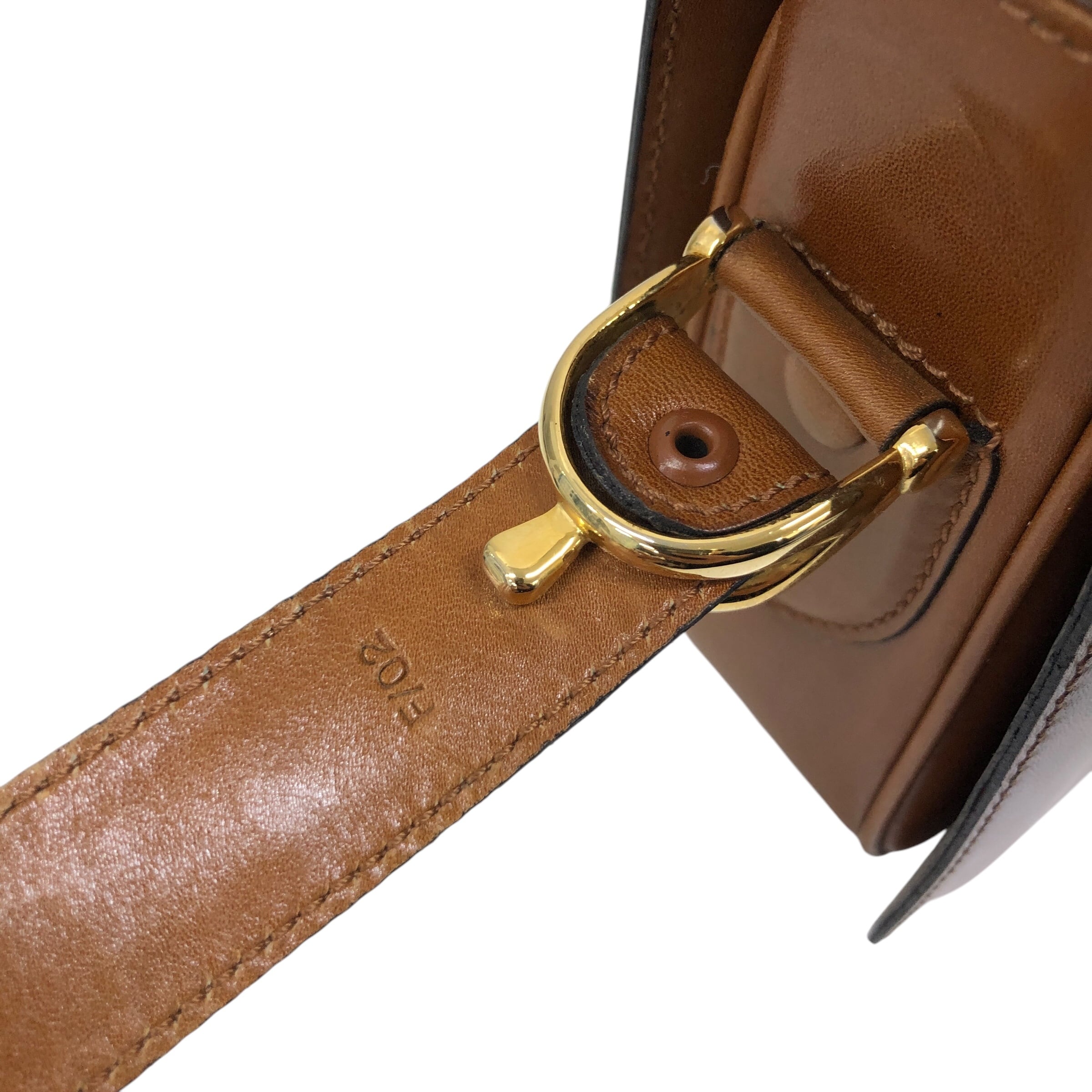 CELINE セリーヌ ショルダーバッグ キャメル エンブレム レザー