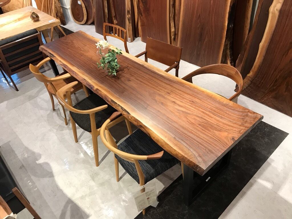 ウォールナット_2530×630-590-580×45 _横浜元町店_テーブル天板/一枚板