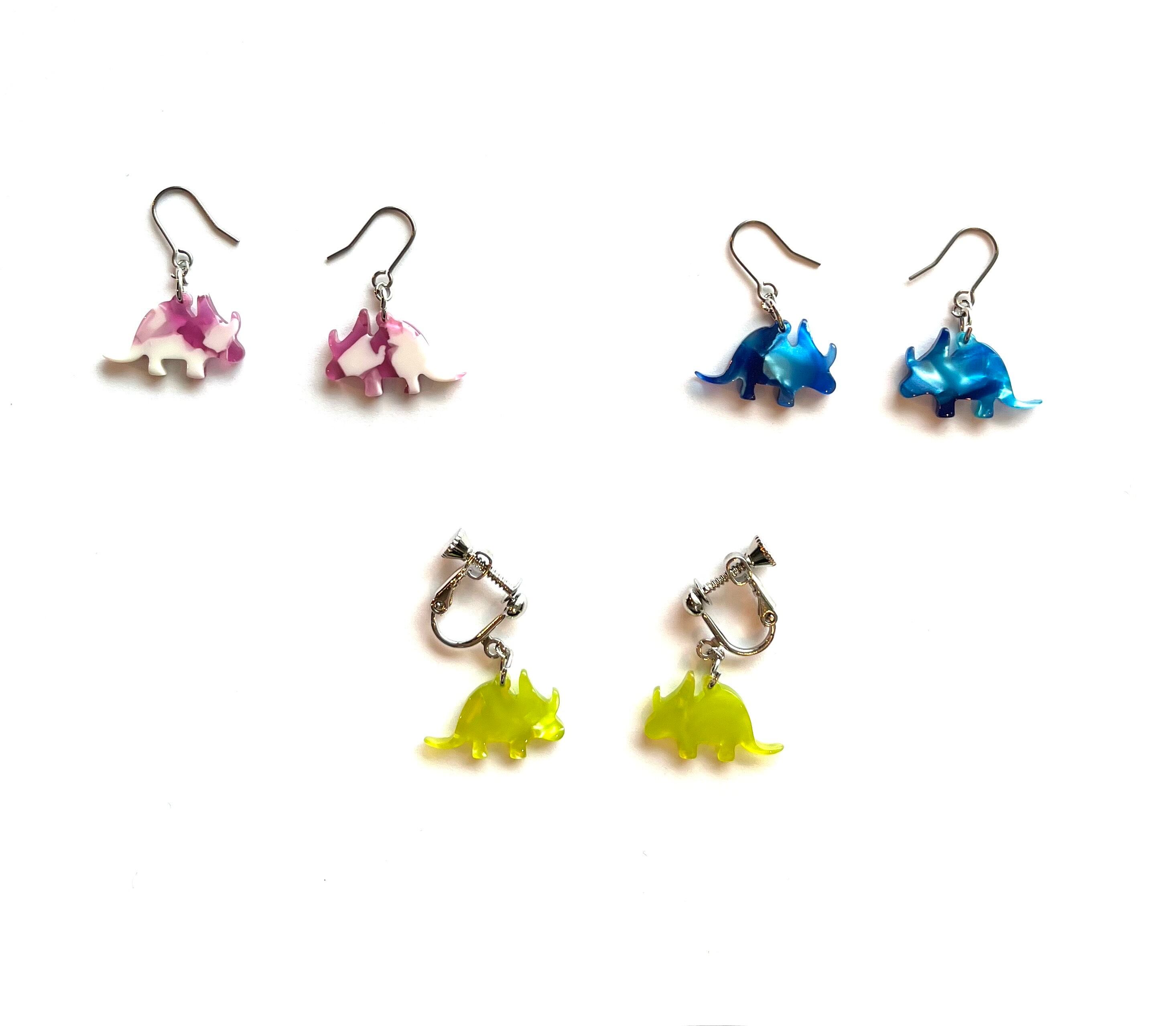 ☆恐竜ピアス・イヤリング☆トリケラトプス【メガネ産地福井～メガネ