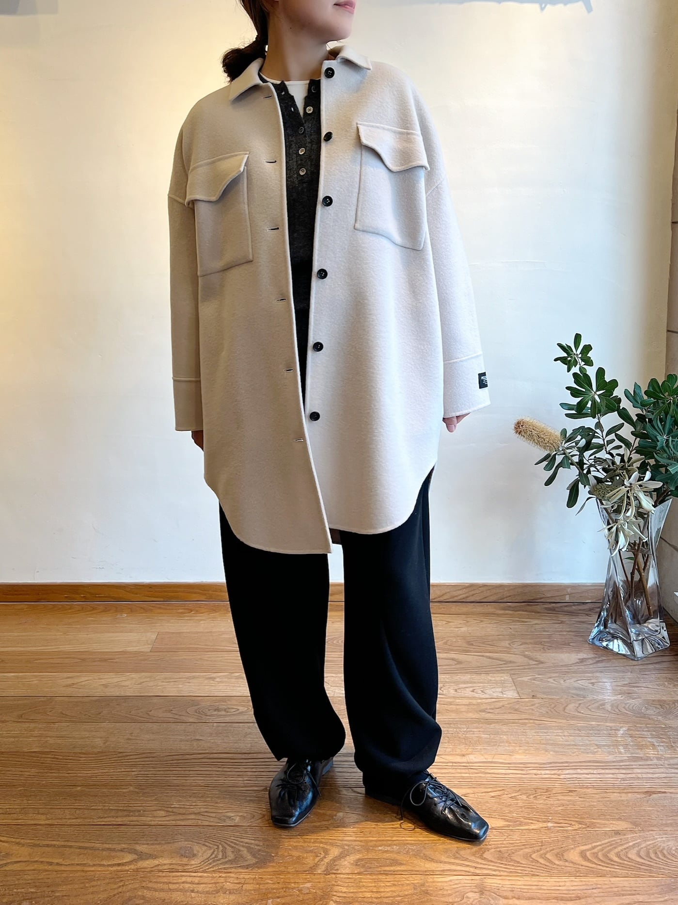 Dignite Collier / ダブルフェイスシャツコート | anouk