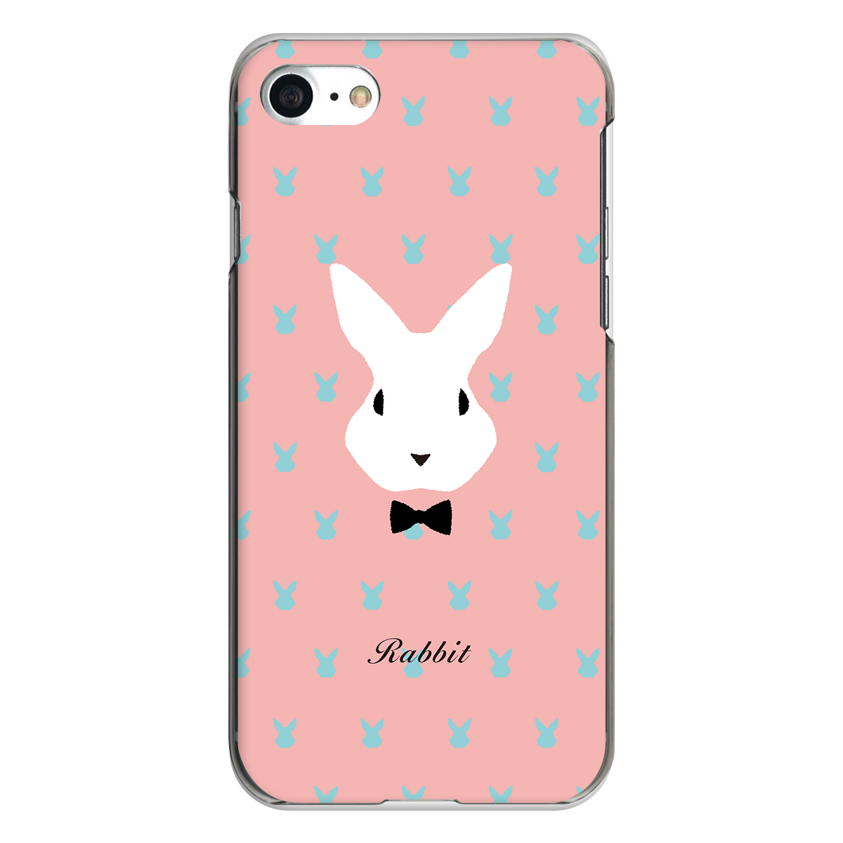 iPhone対応 スマホ ハードケース クリア ラビット ピンク 動物 【iPhone17 / iPhone16e / AQUOS / Xperia 他 iPhone / Android ほぼ全機種対応】 |desr3070
