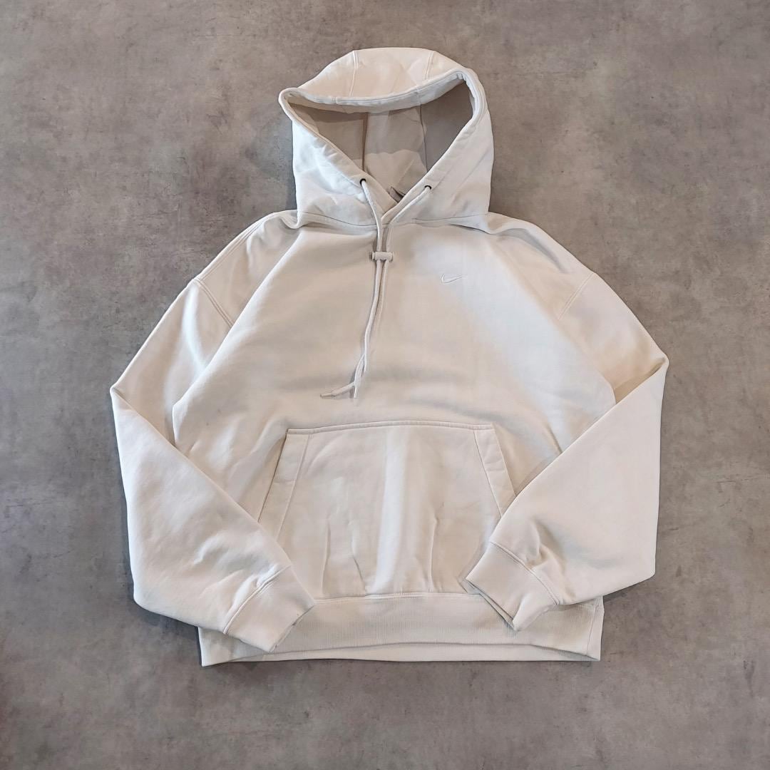 NIKE ナイキ パーカー 古着 ロゴ スウォッシュ 刺繍 M 白 16331