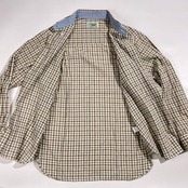 Crocodile クロコダイル チェック柄 BD ボタンダウン 長袖シャツ M /イエロー系 メンズ
