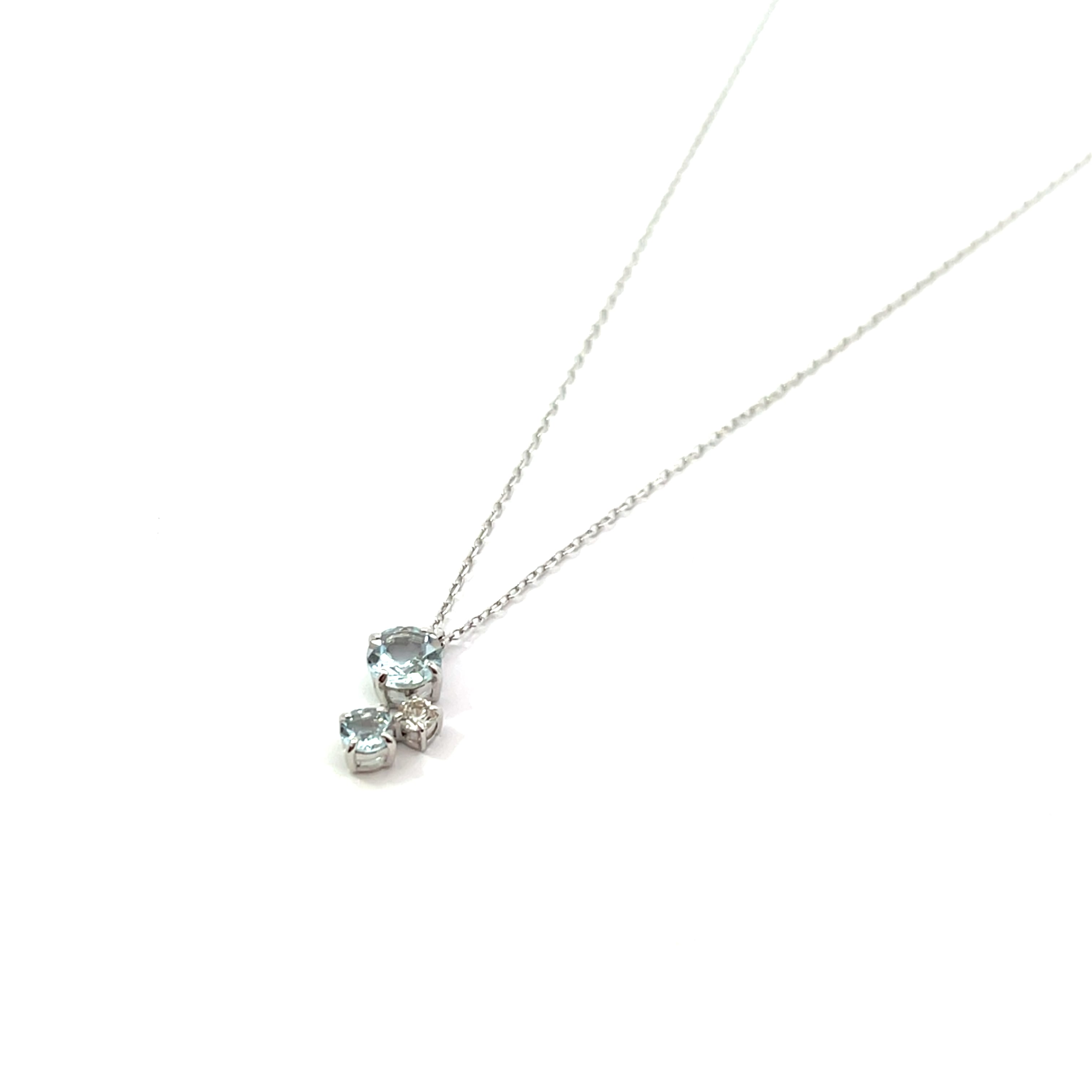 K10WGアクアマリン/WSプチネックレス A24155 | ELFIN