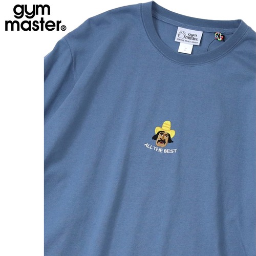 gym master ジムマスター 7.4oz ALL THE BEST 刺繍ロンT|I wish you all the best ワンポイント刺繍 長袖Tシャツ LOVE&PEACE G821714 スレートブルー