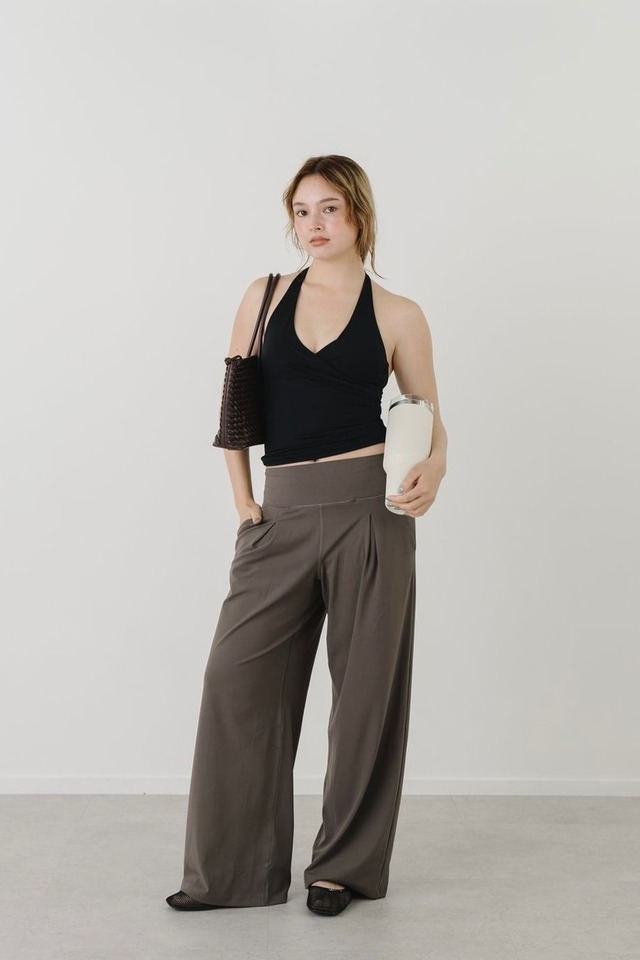 Tuck Nylon Relax Pants【3 colors】
