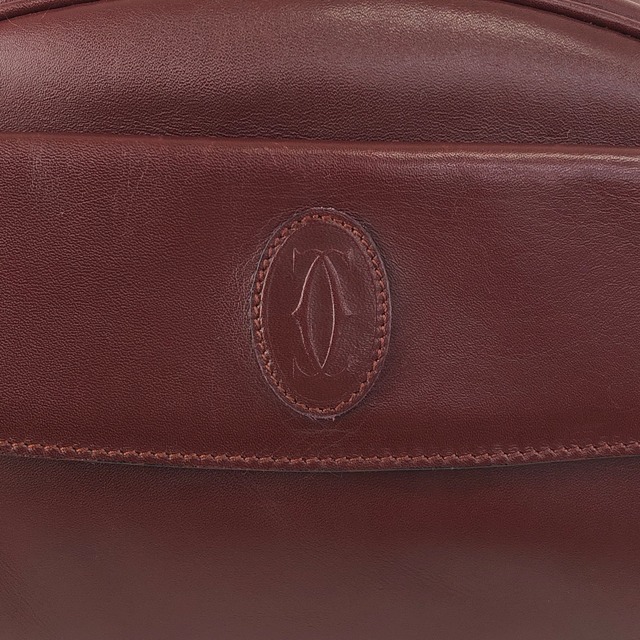 Cartier カルティエ マストライン ショルダーバッグ ボルドー ロゴ レザー vintage ヴィンテージ オールド vfnedy