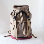 【Deadstock Item】バックパック / Top-flap Draw Backpack　/ アッシュグレー×バーガンディ・ボトム