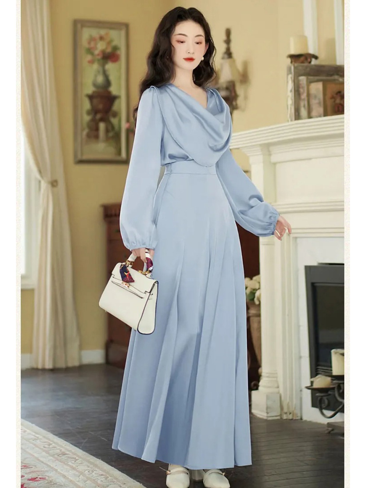 【0214】Wide Leg Pants Long Sleeve 2 Piece Set