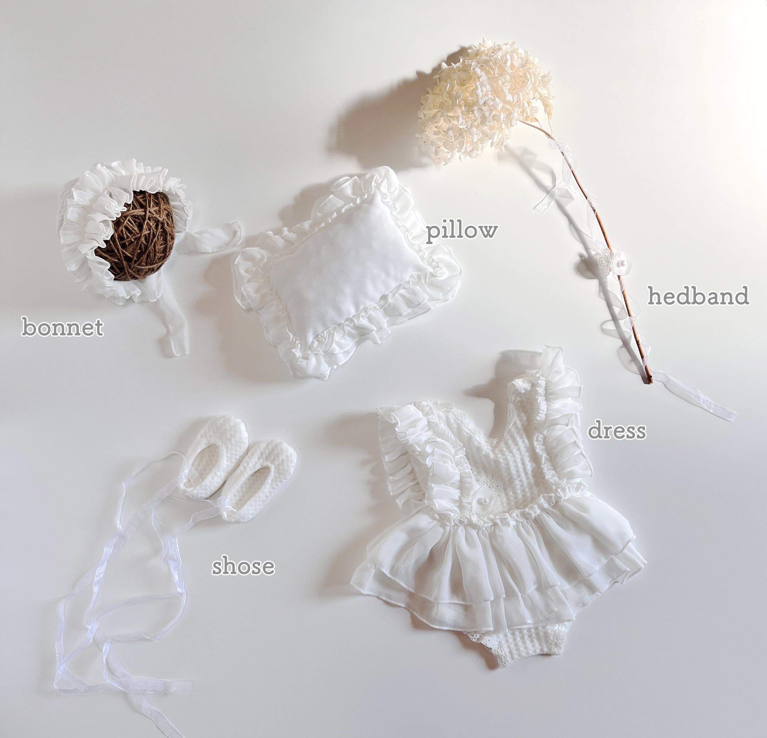 ニューボーンフォト プロップス 3点セット ホワイト New ニューボーン