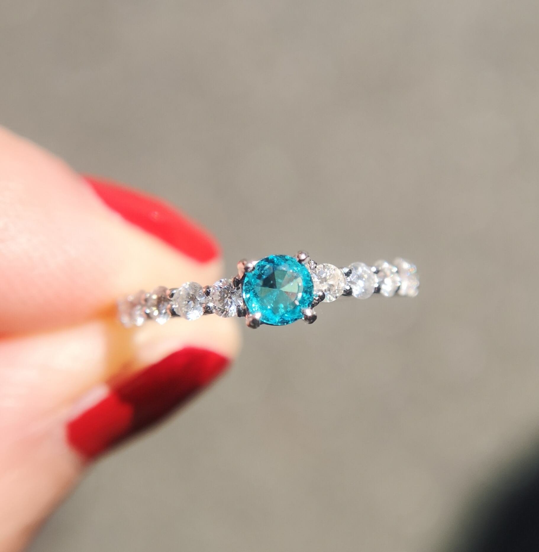 123N4821M】Pt900 トルマリン 天然ダイヤモンド リング 15号