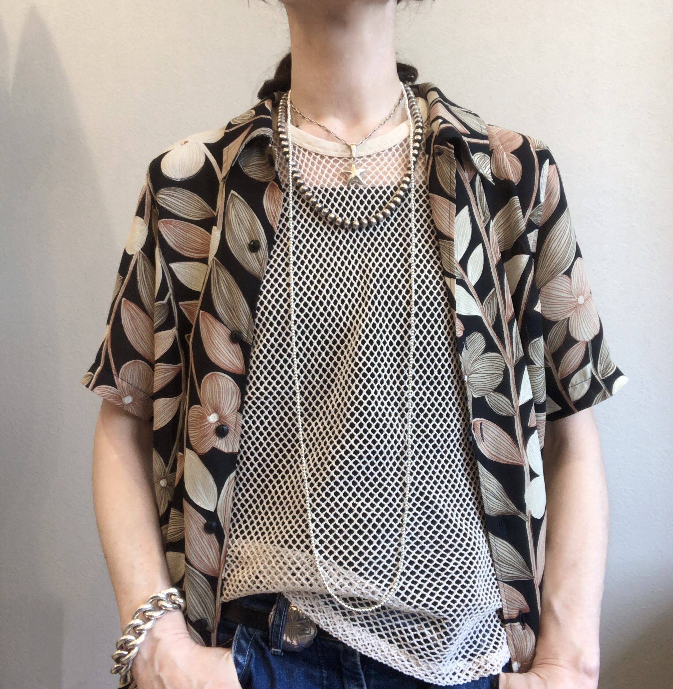 ビッグターコイズブレスレットB silver925ナバホパール | CHAINON