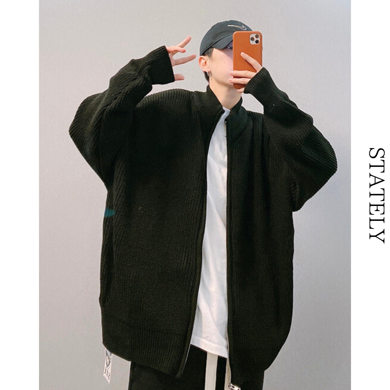 Thick Loose Zipper Sweater/2color_T71・画像8