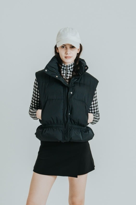 Gathered Puffer Vest(BLK) | ENTI