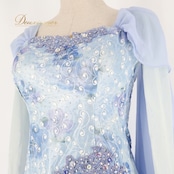 社交ダンス 衣装 スタンダードドレス ワンピース ドレス ブルー系 Leirina レイリーナ 水色 レース フロート デモ 競技 パーティ 発表会 ダンス 水色系 エレガント ドレスアップ ステージ衣装 ダンスパフォーマンス 競技用 衣装 フリル おしゃれ