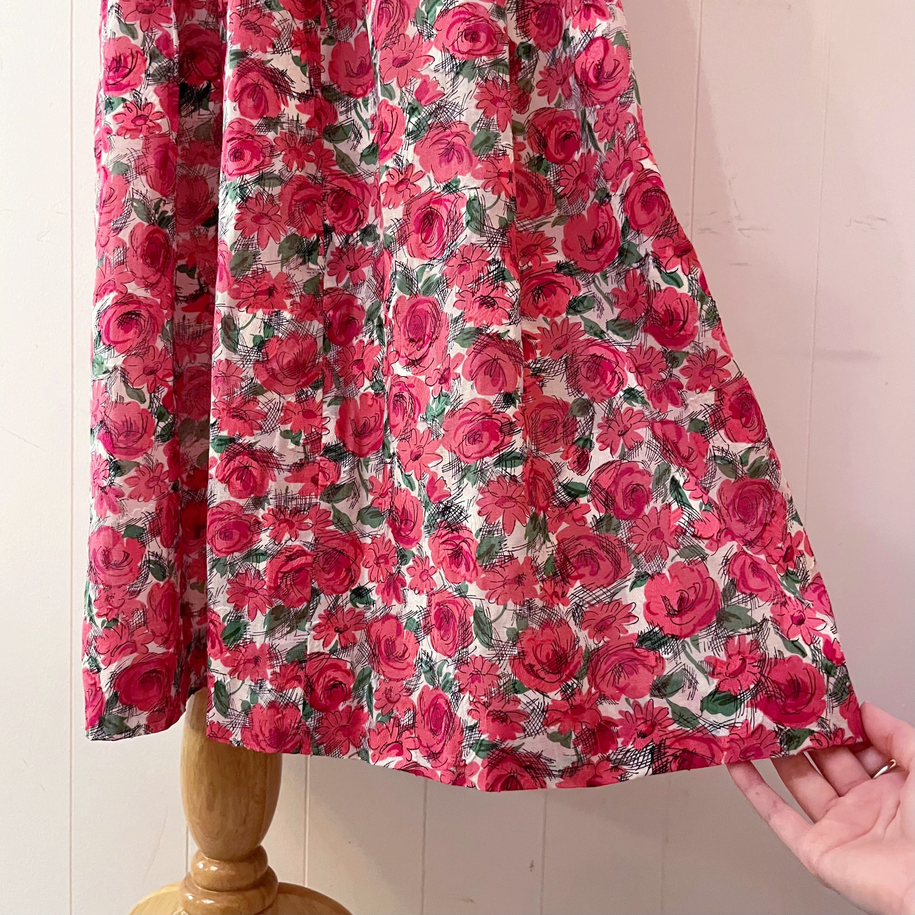 ROBERTA / pink rose garden one-piece
