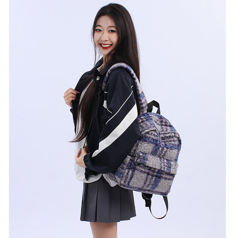 ♥もふもふチェック柄リュック！【YONAIGAシリーズ】☆バッグ☆ 2