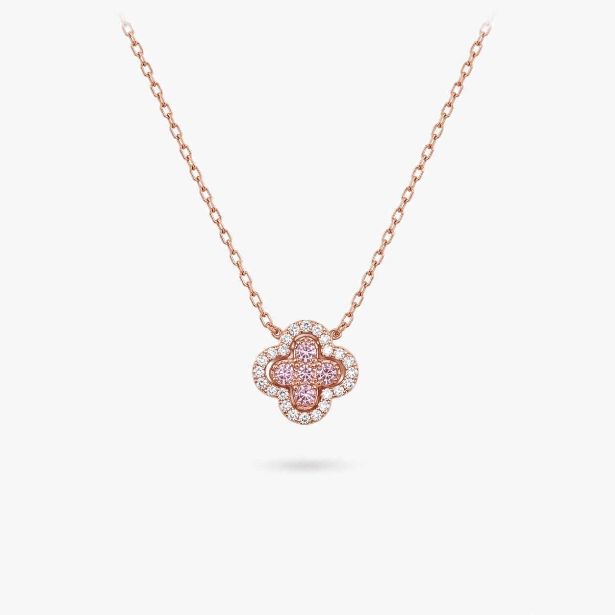 アクセサリー Simple mini clover flower necklace ダブルピンク | SASSY ANGEL