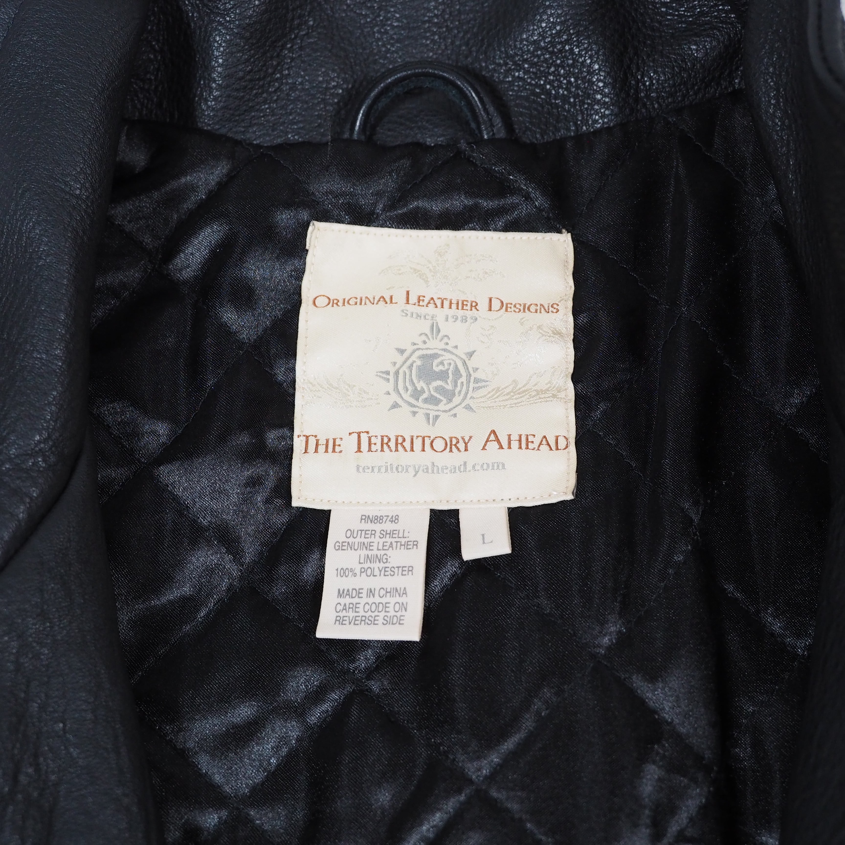 THE TERRITORY AHEAD zip up leather jacket L /black レザー