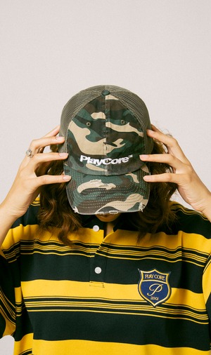 Logo Damage Mesh Cap / DARK GRAY