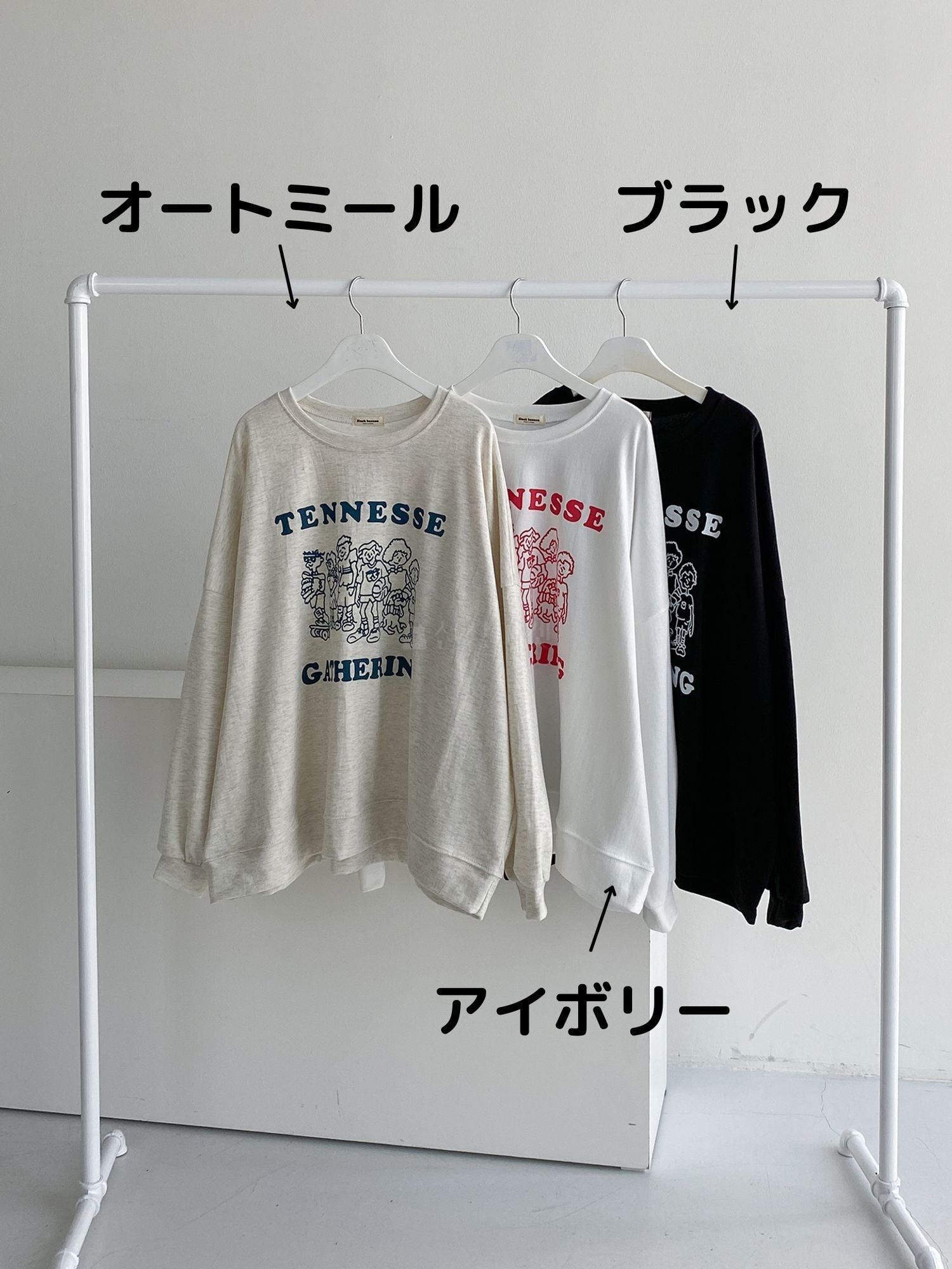 Deco Choice カジュアル イラスト カットソー ラウンドネック Tシャツ ゆったり カジュアル アメカジ イラスト 可愛い 着映え Lamitte Deco トレンド 韓国ファッション ショップ Base店
