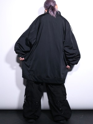 ”adidas” XXXL super over silhouette black×white 3line track jacket