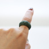 【13号】 Carving NyoYi  翡翠くり抜き甲丸リング A貨翡翠 jd_rg2514