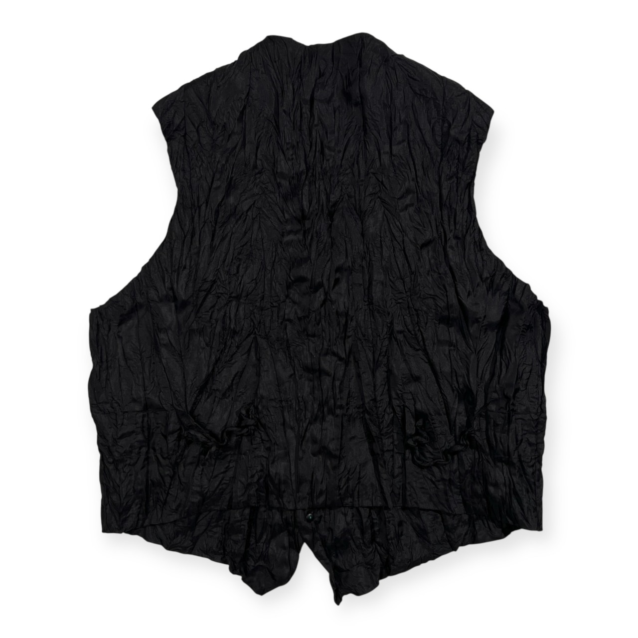 希少 レア ISSEY MIYAKE MEN イッセイミヤケ メン シワ加工 カラフルボタン ジレ ベスト サイズ M /ブラック/ビンテージ