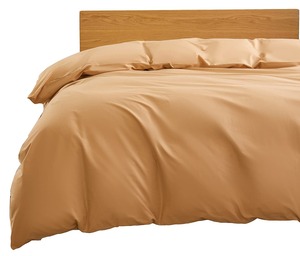 【努力特価】掛けふとんカバー シングル 150x210cm 綿100％ 掛け布団用カバー 平織り 布団カバー 防ダニ 抗菌 キャメル