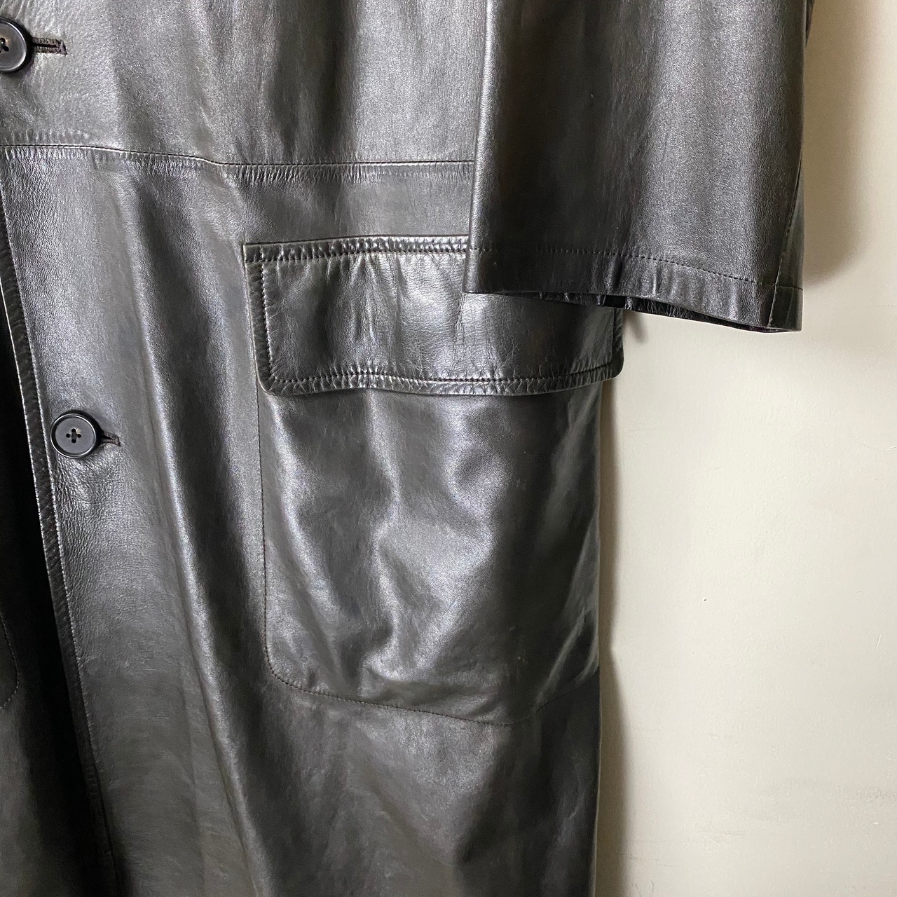 HERMES leather coat 