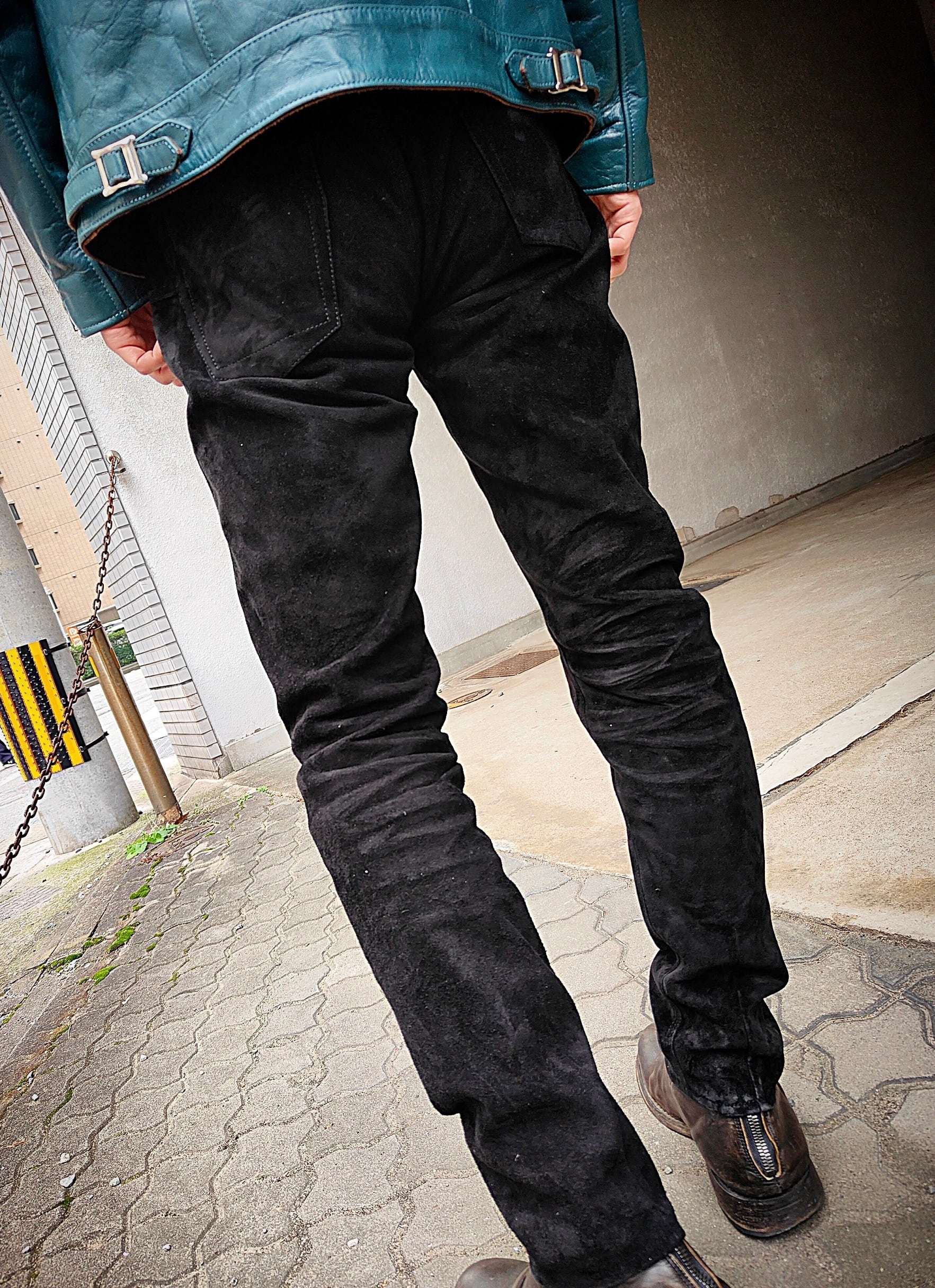 即納【iame leather pants】horse leather scar black サイズ3(2~3日