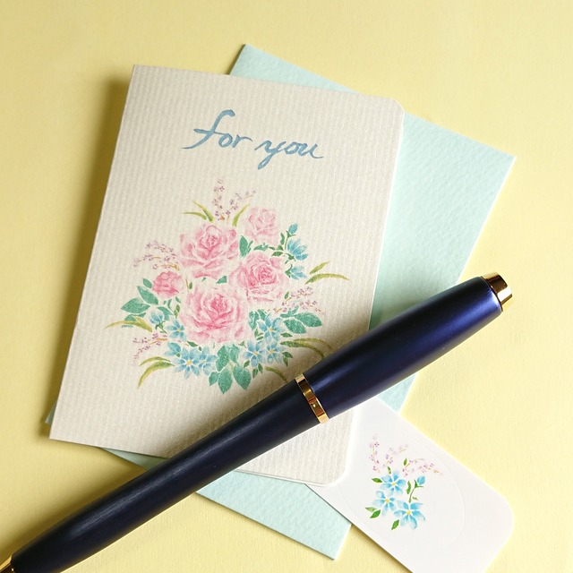 ミニメッセージカード「花束の贈りもの」 ２枚入