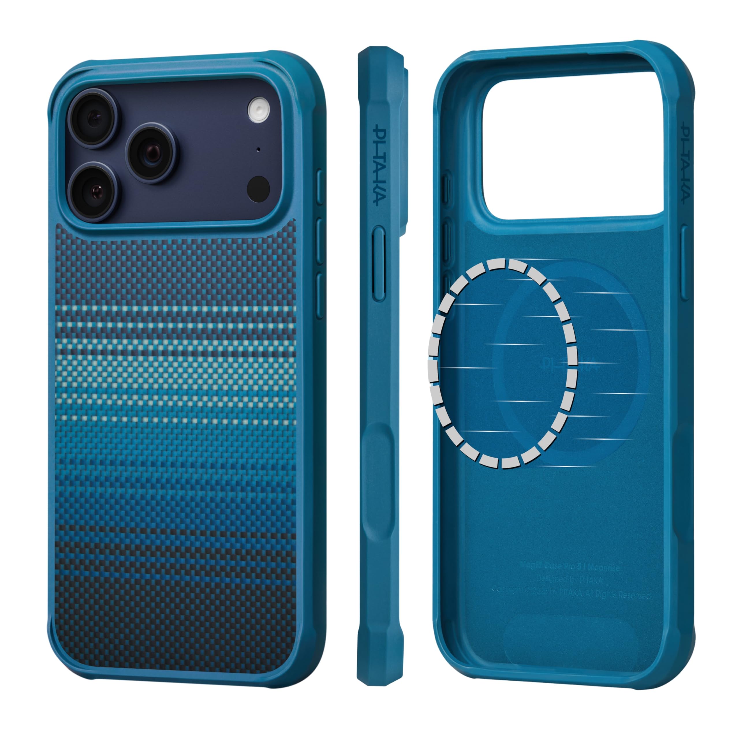 【タフ仕様×耐衝撃】PITAKA iPhone 17 Pro用ケース 耐久性 衝撃吸収 落下防止 アラミド繊維 カーボン調(Moonrise)