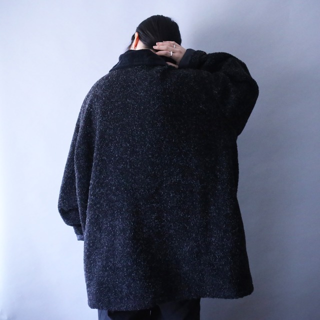 "reversible" boa fleece × shakashaka fabric over silhouette jacket