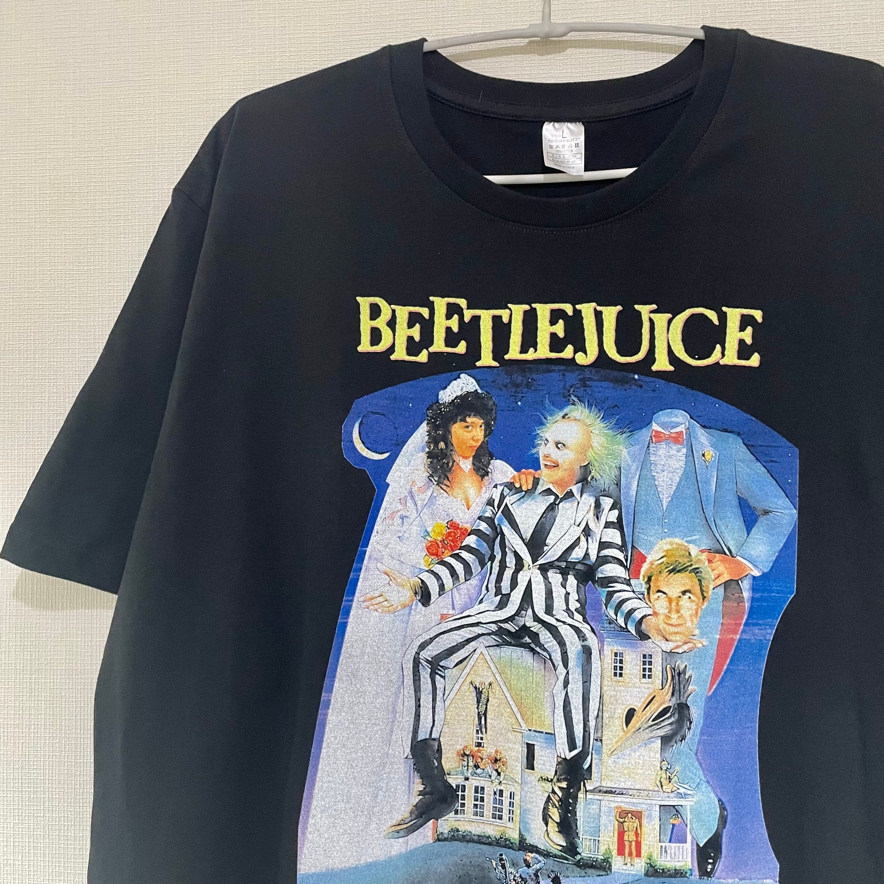 ビートルジュース　ムービーTシャツ ティム・バートン　L ブラック　映画