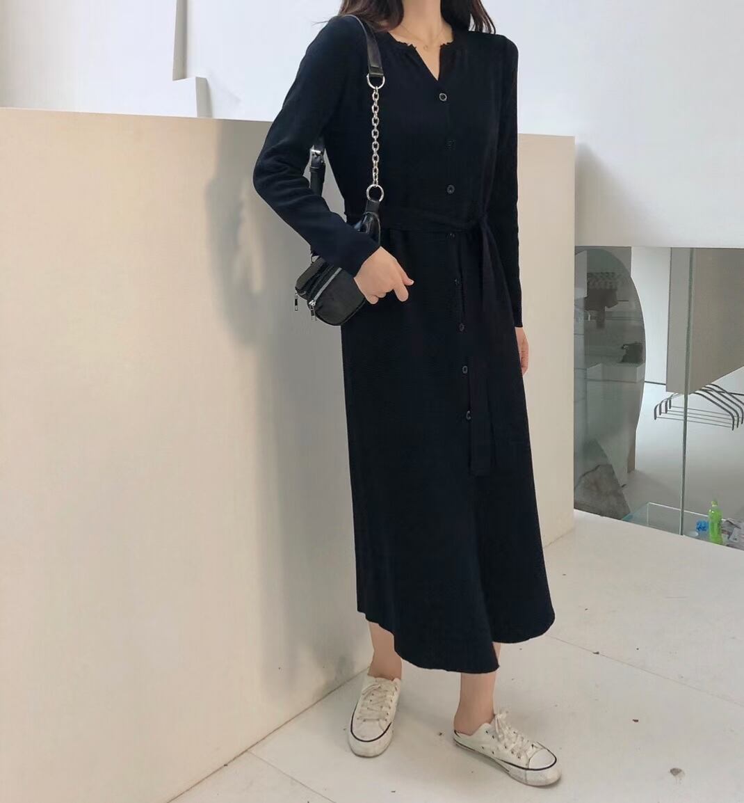 クルーネック カーディガンワンピース AJ1050-D002