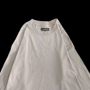 【LEVI'S】メキシコ製 ロンt 長袖Tシャツ ロングTシャツ ベージュ 無地 プレーン LARGE トップス インナー リーバイス US古着