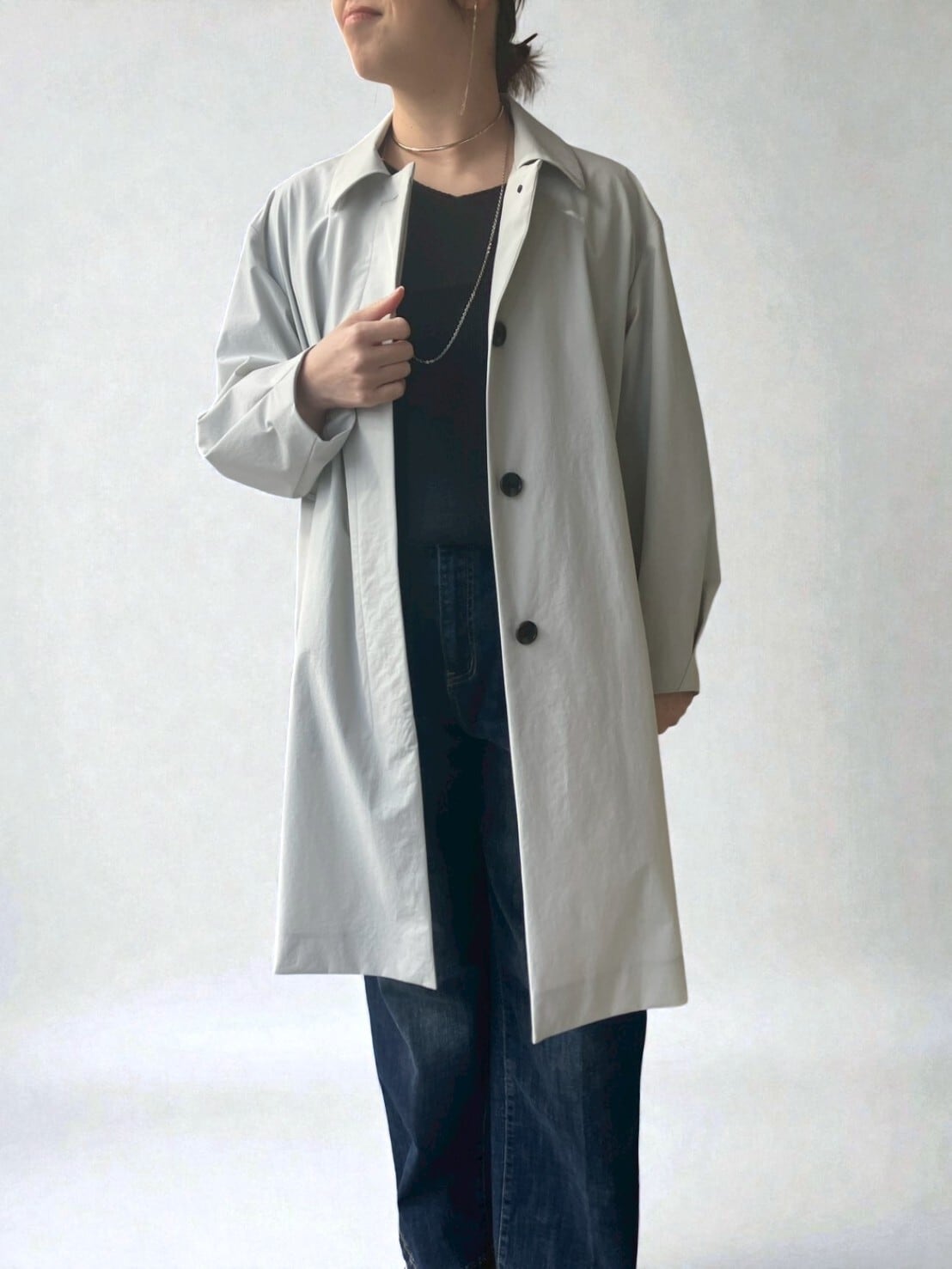 トラベライト2wayストレッチコート(ライトグレー)
