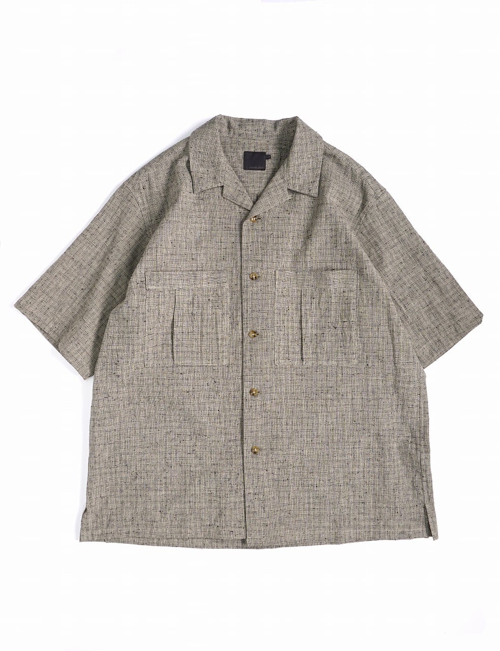 Nepped Check Open Collar Shirt