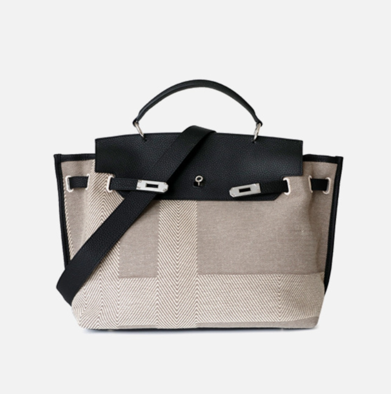 牛革×キャンバス クラシック2WAYバッグ