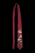hand painted tie red white echinacea