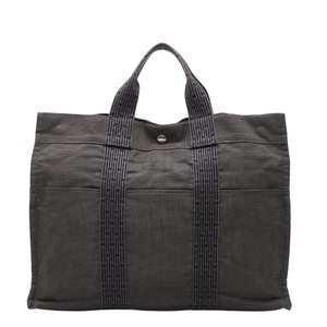 エルメス エールライン トートMM ハンドバッグ トートバッグ グレー キャンバス レディース HERMES 【中古】