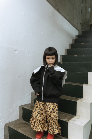 FULLY EMBROIDERY DECHABLE WAVY COLLAR col.WHITE / KIDS - F